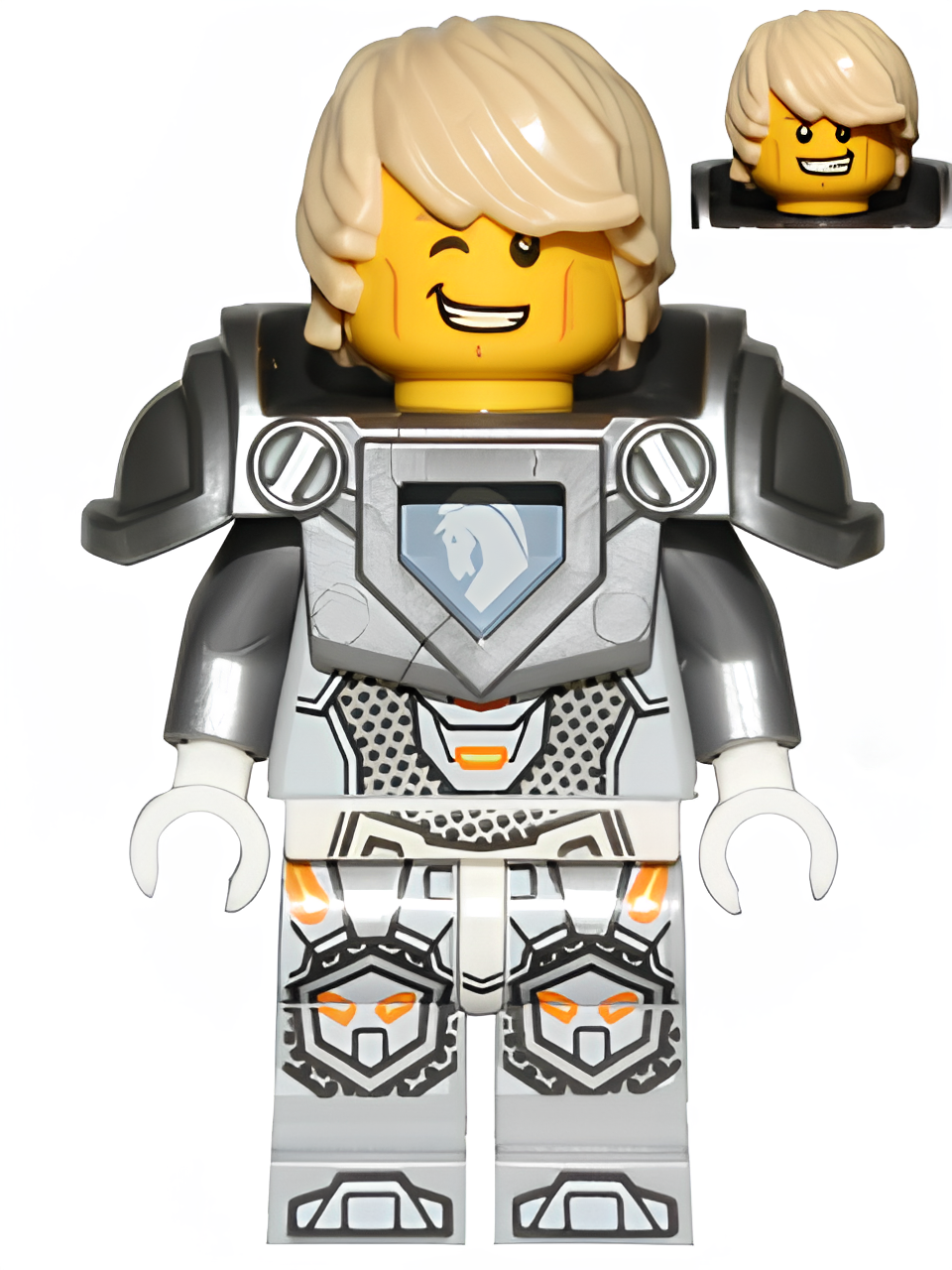Lego Nexo Knights Lance Richmond Hair Flat Silver Armor nex037 U Shop device